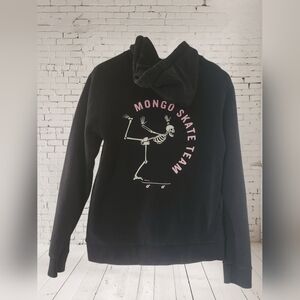 Chomp Black Skeleton Hoodie Sz S Y2K Streetwear Skater Graphic Pullover Unisex